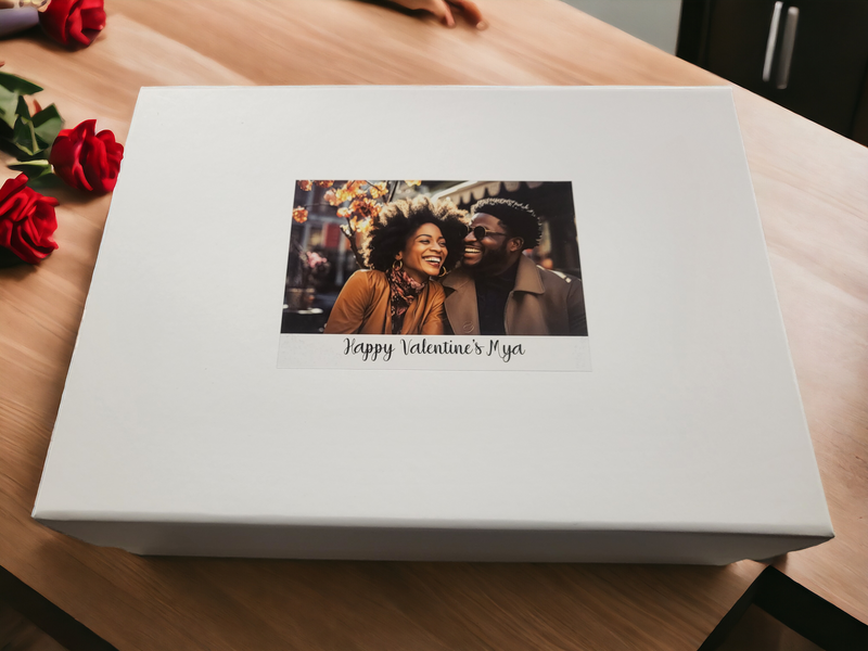 Personalised White Folding Magnetic Photo Gift Box PureEssenceGreetings