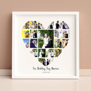 Wedding Album Personalised Heart Collage Photo Print | 21 Images PureEssenceGreetings