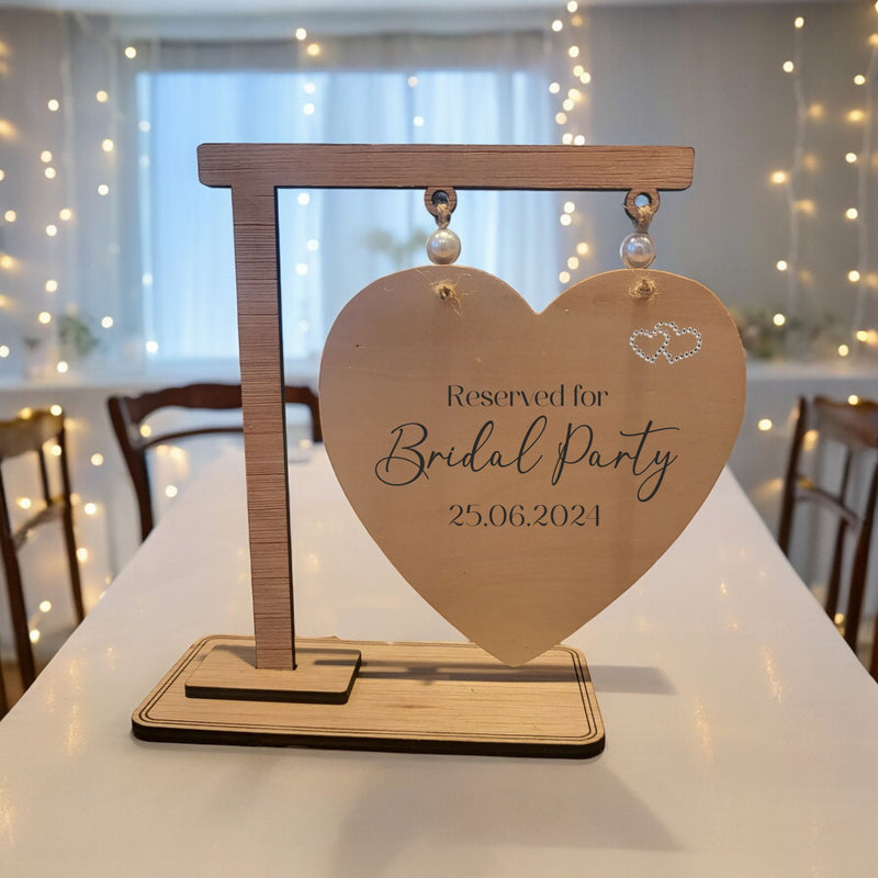 Personalised Heart Table Signs | Fully Customisable Pure Essence Greetings