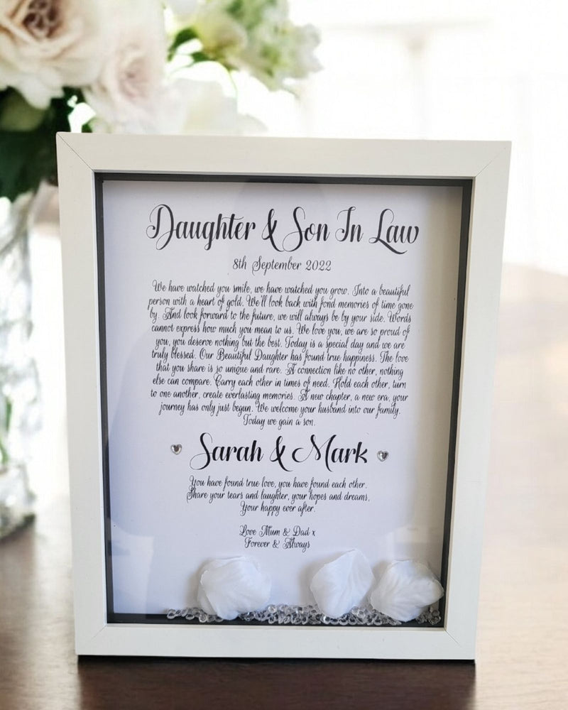 Daughter & Son in Law Framed Wedding Poem PureEssenceGreetings