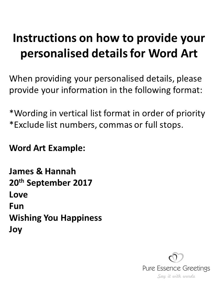 Create Your Own Word Art Tea Towel - Personalised WordArt Print PureEssenceGreetings