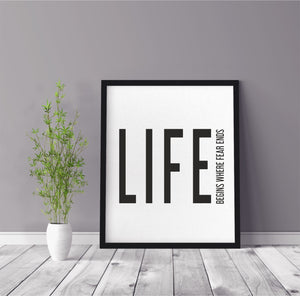 LIFE  Positive Quote Print | Framed | Unframed PureEssenceGreetings