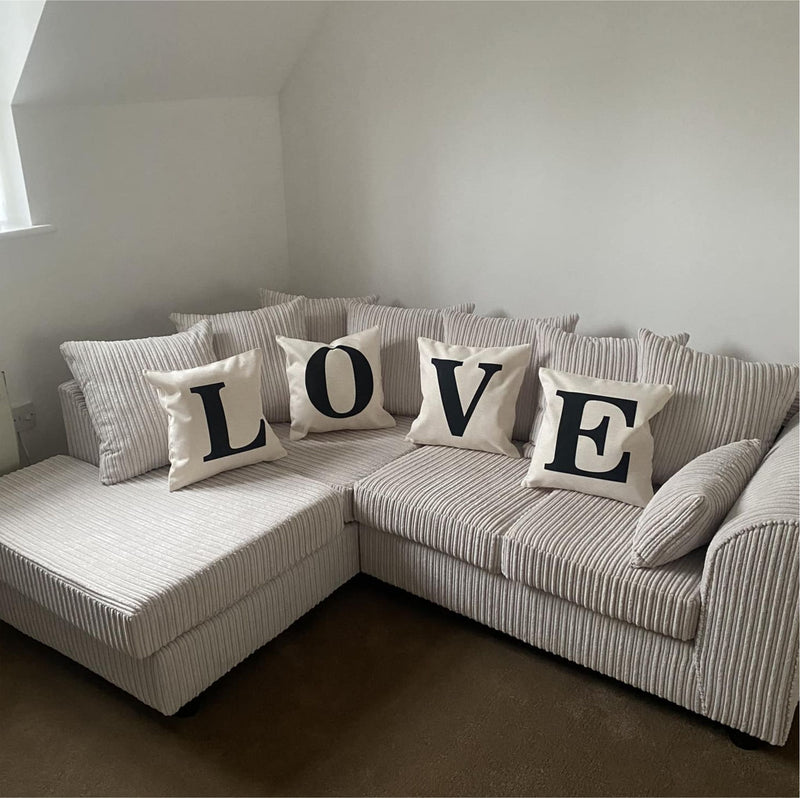Set of 4 LOVE Cushion Covers PureEssenceGreetings