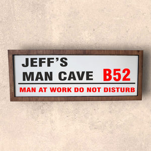 Man Cave Street Sign Design Personalised Plaque PureEssenceGreetings 