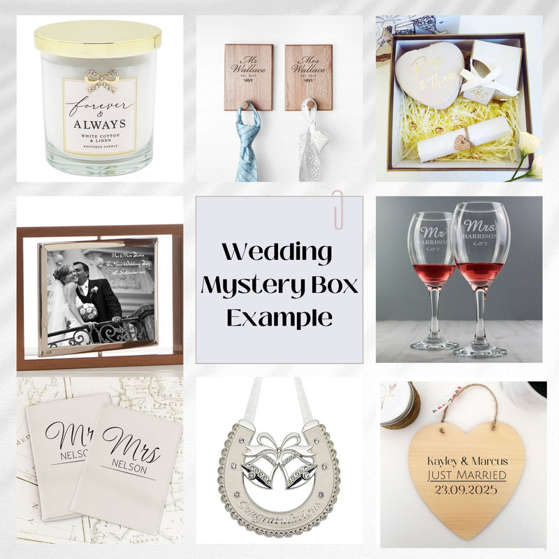 On Your Wedding Day Mr & Mrs Personalised Mystery Gift Set PureEssenceGreetings