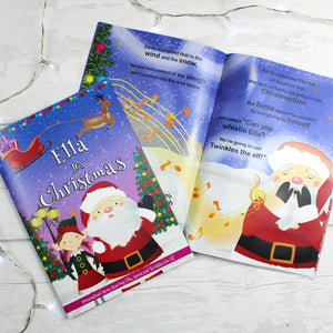 Personalised Girls "It's Christmas" Story Book, Featuring Santa and his Elf Twinkles PureEssenceGreetings