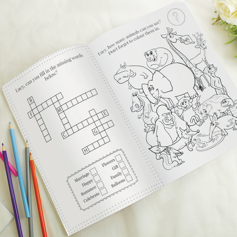 Personalised Wedding Activity Book for Kids&nbsp; Pure Essence Greetings