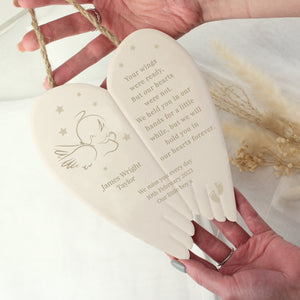 Personalised Little Angel Ceramic Wings PureEssenceGreetings