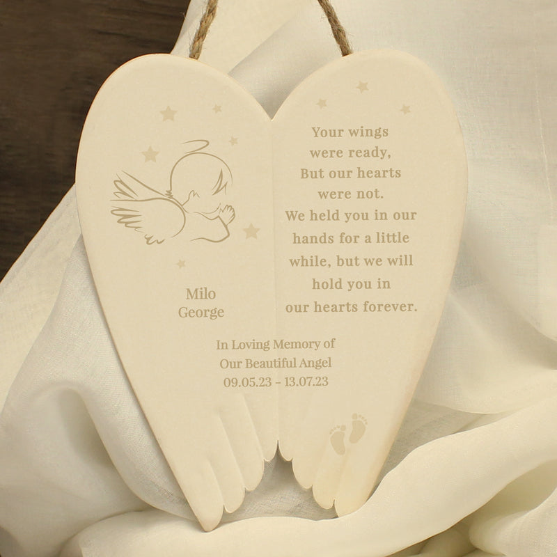 Personalised Little Angel Ceramic Wings PureEssenceGreetings