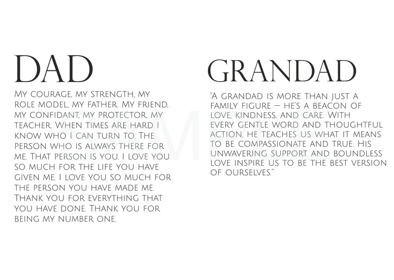 Custom Dad/Grandad Photo Poem Book Pure Essence Greetings