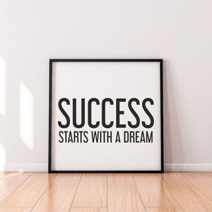 SUCCESS Positive Quote Print | Framed | Unframed PureEssenceGreetings