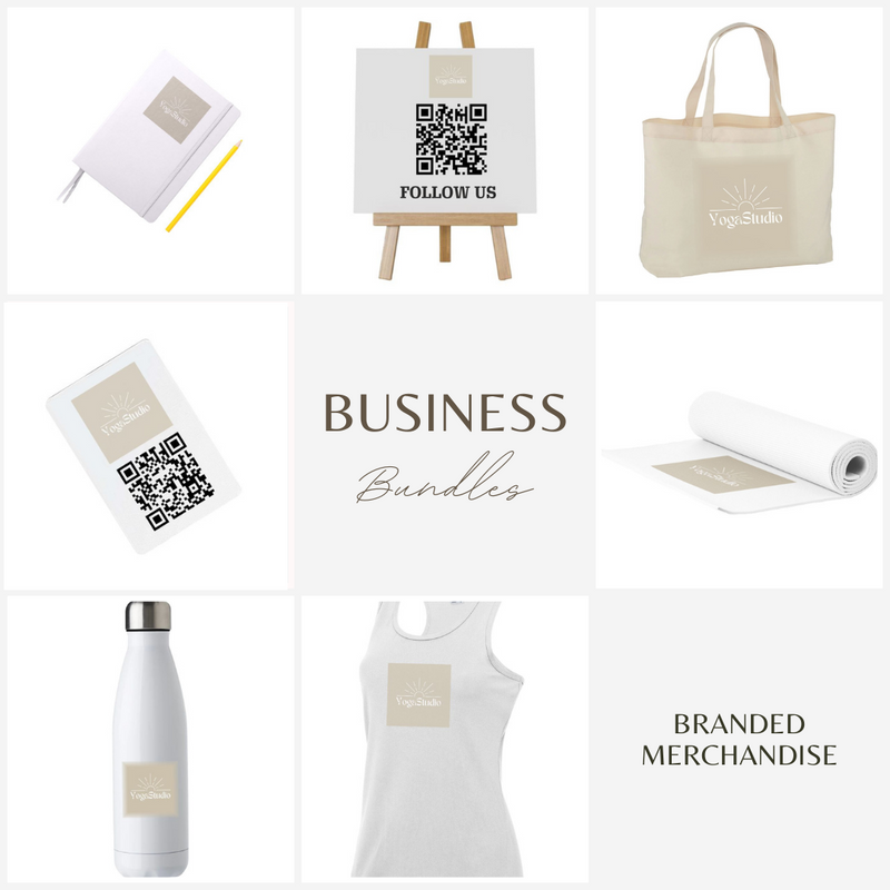 Custom Small Business Brand Starter Bundle | Yoga Set Pure Essence Greetings