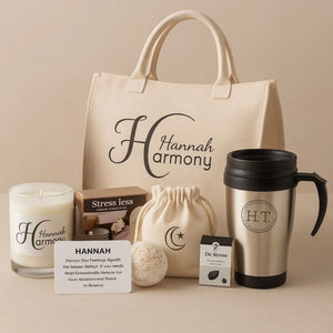 HARMONY Personalised Self-Care Wellbeing Gift Bag PureEssenceGreetings