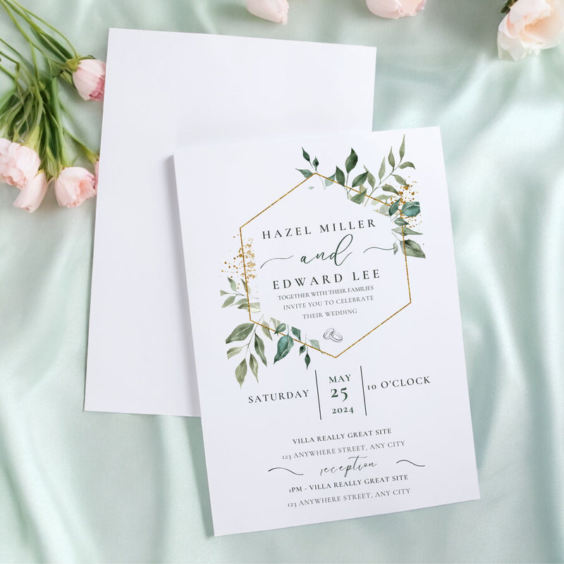 Botanical Design Wedding Invitation Service Pure Essence Greetings