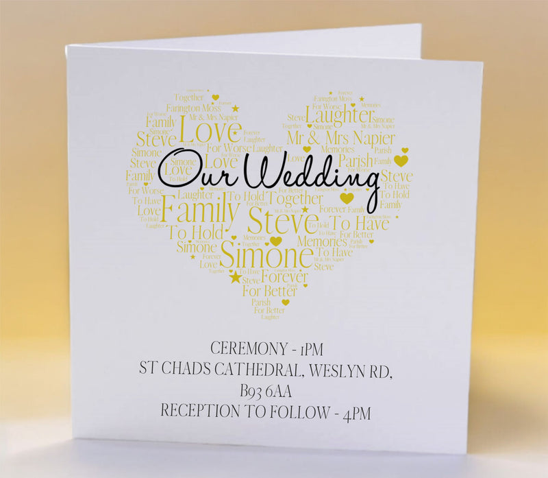 WordArt Square Wedding Invitations Service Pure Essence Greetings