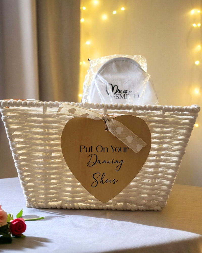 Personalised Wedding Slippers & Basket Pure Essence Greetings