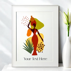 African Woman Abstract Design Personalised Card | 001 PureEssenceGreetings