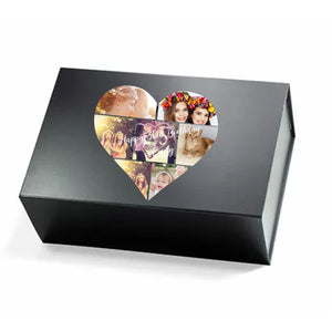 Personalised ANY Birthday Photo Collage Keepsake Box | Heart Design Pure Essence Greetings
