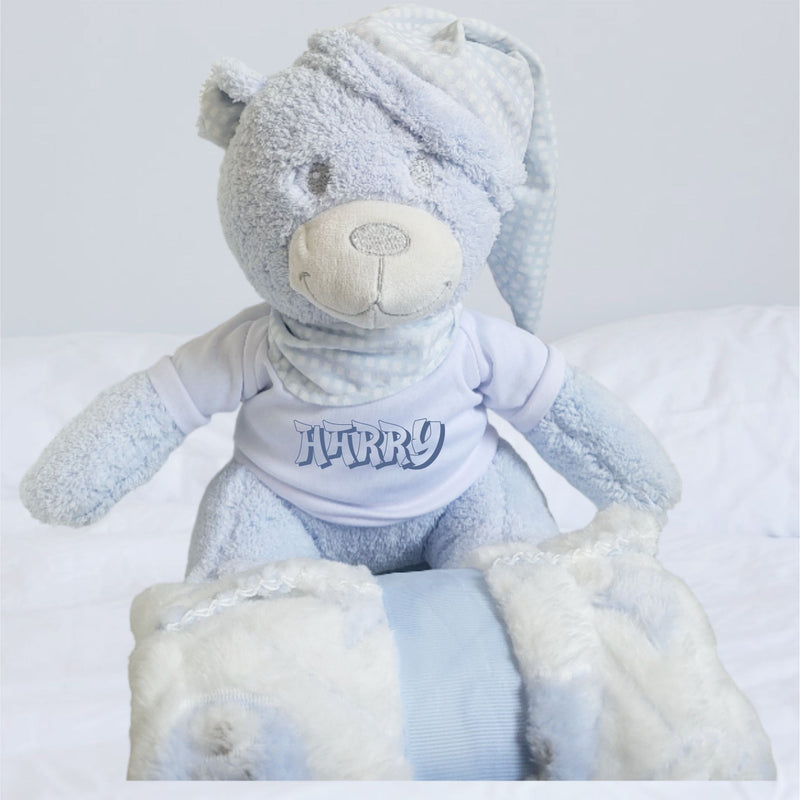 Personalised Teddy Bear and Blanket PureEssenceGreetings