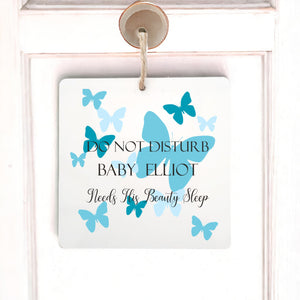 Copy of Baby Sleeping Kids Bedroom Door Handle Sign | Blue PureEssenceGreetings
