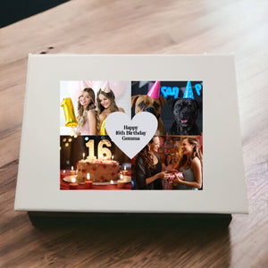 Personalised ANY Birthday Photo Collage Keepsake Box Pure Essence Greetings