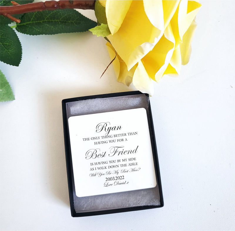 Will You Be My Best Man Mini Personalised Plaque PureEssenceGreetings 