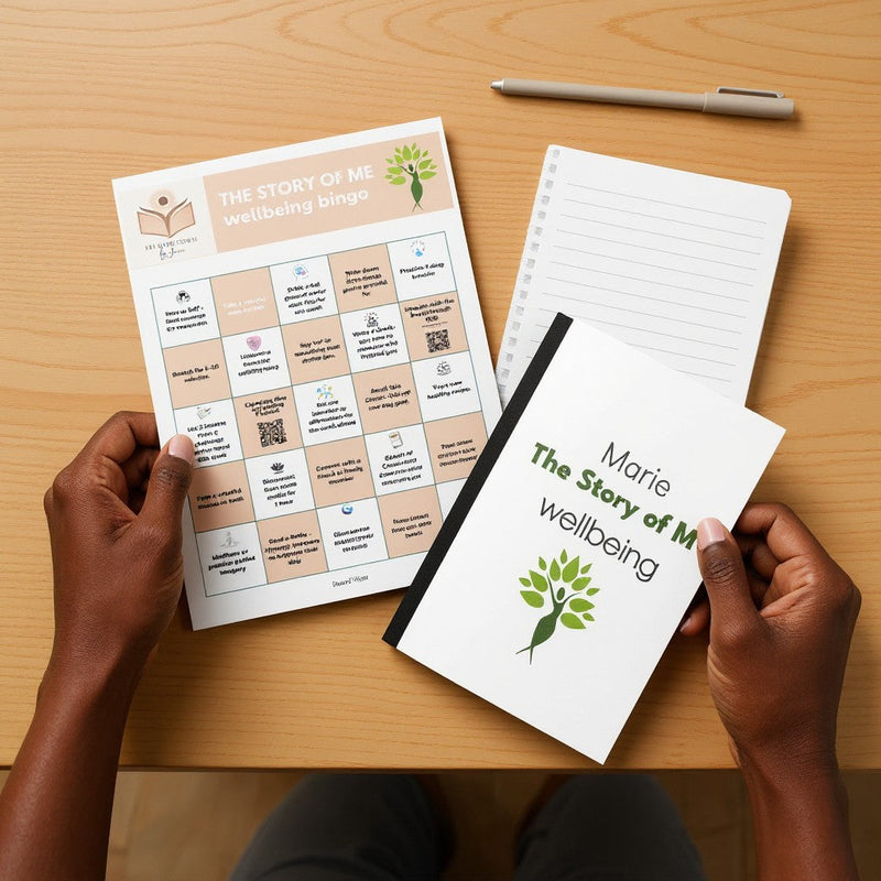 Wellbeing Personalised Bingo Plaque & Journal Set Pure Essence Greetings