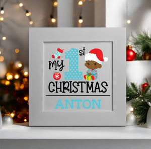 Boy's 1st Christmas Personalised Greeting Card PureEssenceGreetings