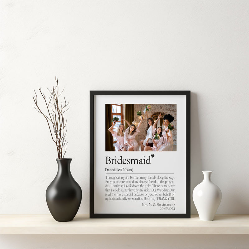 Personalised Wedding Thank You Framed Plaque | For Your Bridal Party PureEssenceGreetings