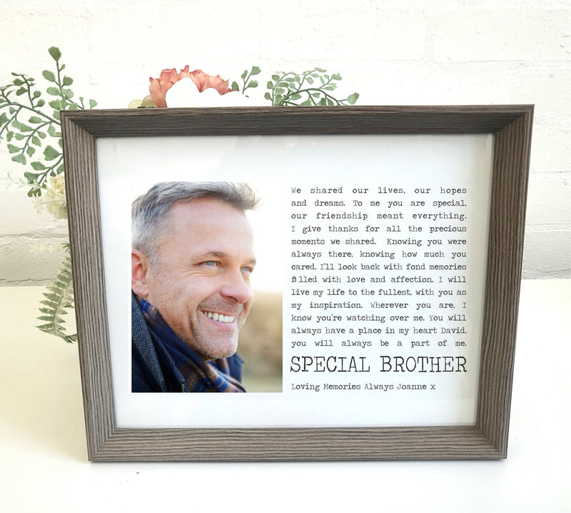 Memorial Photo Personalised Plaque - A Part of Me - Sister | Brother PureEssenceGreetings
