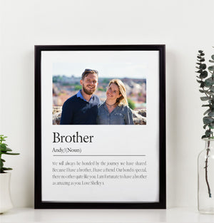 BROTHER Personalised Framed Photo and Poem Print PureEssenceGreetings