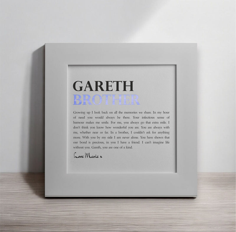 Brother Personalised Framed Poem PureEssenceGreetings