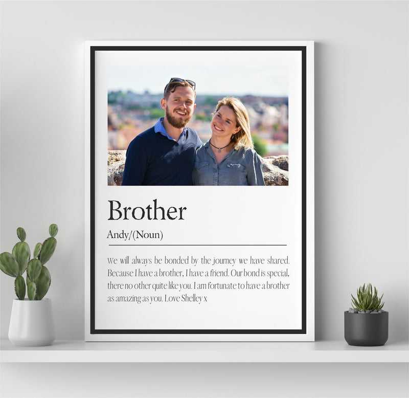 BROTHER Personalised Framed Photo and Poem Print PureEssenceGreetings