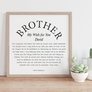 Brother Personalised Plaque | My Wish for You PureEssenceGreetings 