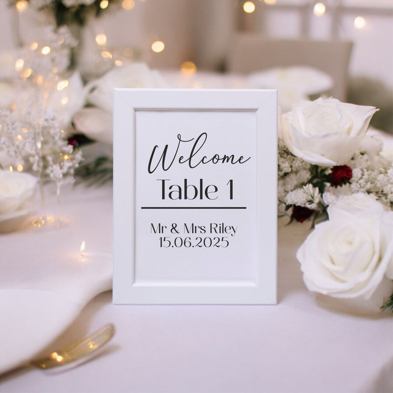 Personalised Table Seating SIgns PureEssenceGreetings