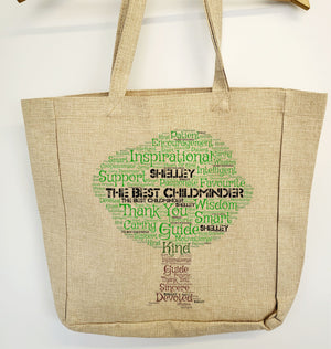 Personalised Child Minder Word Art Bag PureEssenceGreetings