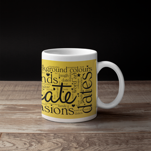 Personalised Word Art Ceramic Mug and Coaster Set - Own Words PureEssenceGreetings