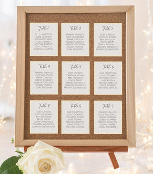 DIIY Cork Table Plan Frame | Event Hire Pure Essence Greetings