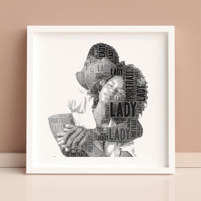 Create Your Own Mounted Couples Portrairt WordArt Card PureEssenceGreetings