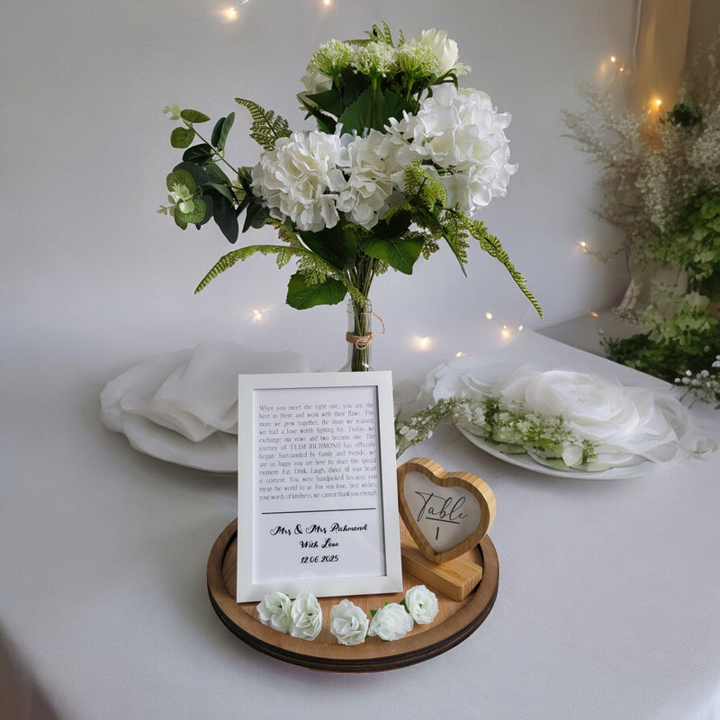 Frame Wedding Complete Centrepiece | Design 5 Pure Essence Greetings