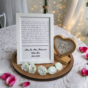 Frame Wedding Complete Centrepiece | Design 5 Pure Essence Greetings