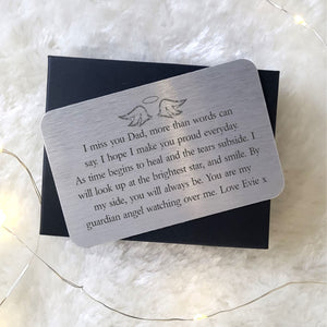 Dad Remembrance Personalised Wallet Card | Guardian Angel PureEssenceGreetings