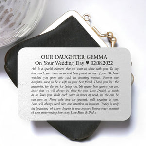 Daughter On Your Wedding Day Wallet Card PureEssenceGreetings