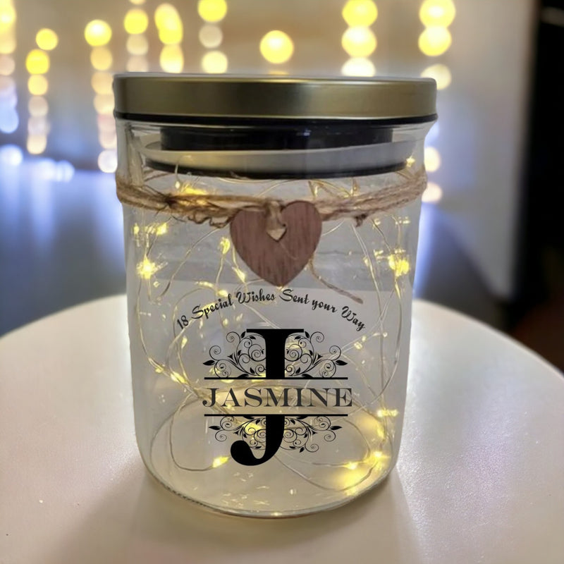 BIRTHDAY Personalised LED Candle Jar Light PureEssenceGreetings