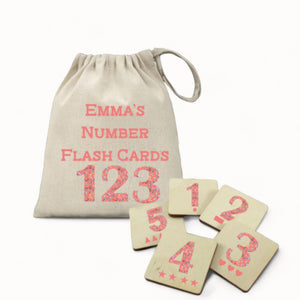 Number Flash Cards with Personalised Bag PureEssenceGreetings