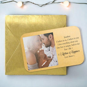 Lifetime of Happiness Personalised Love Photo Wallet Card PureEssenceGreetings