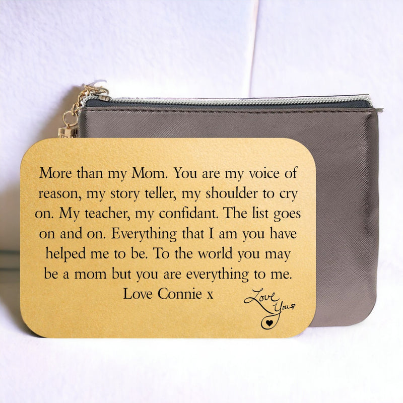 Personalised Mother Keepsake Wallet Card | More Than PureEssenceGreetings