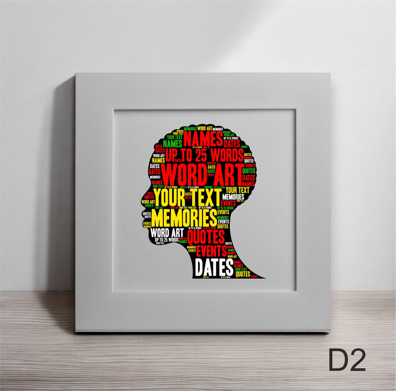 Afro Men Design Personalised Word Art Card PureEssenceGreetings