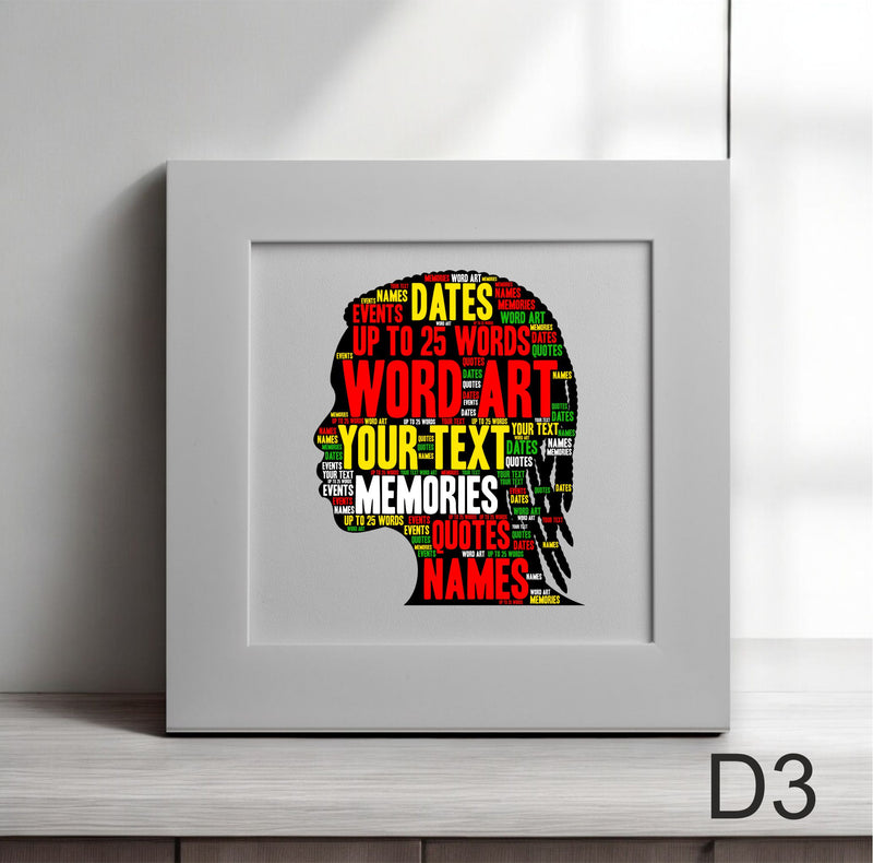 Afro Men Design Personalised Word Art Card PureEssenceGreetings