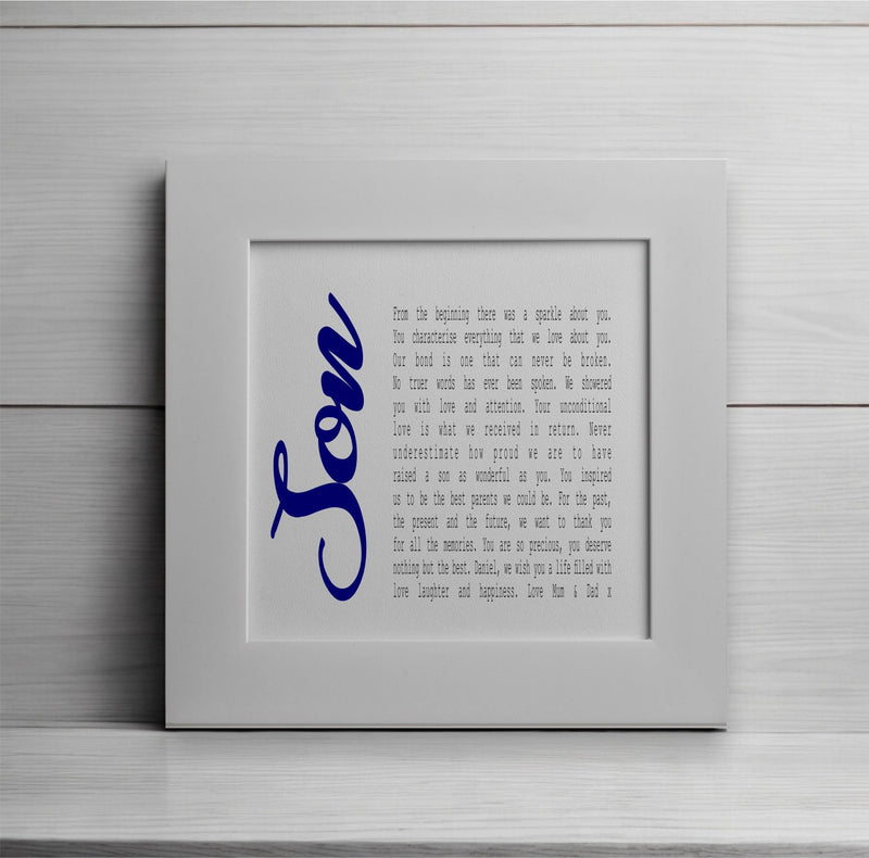 Son Poem Personalised Card Set PureEssenceGreetings